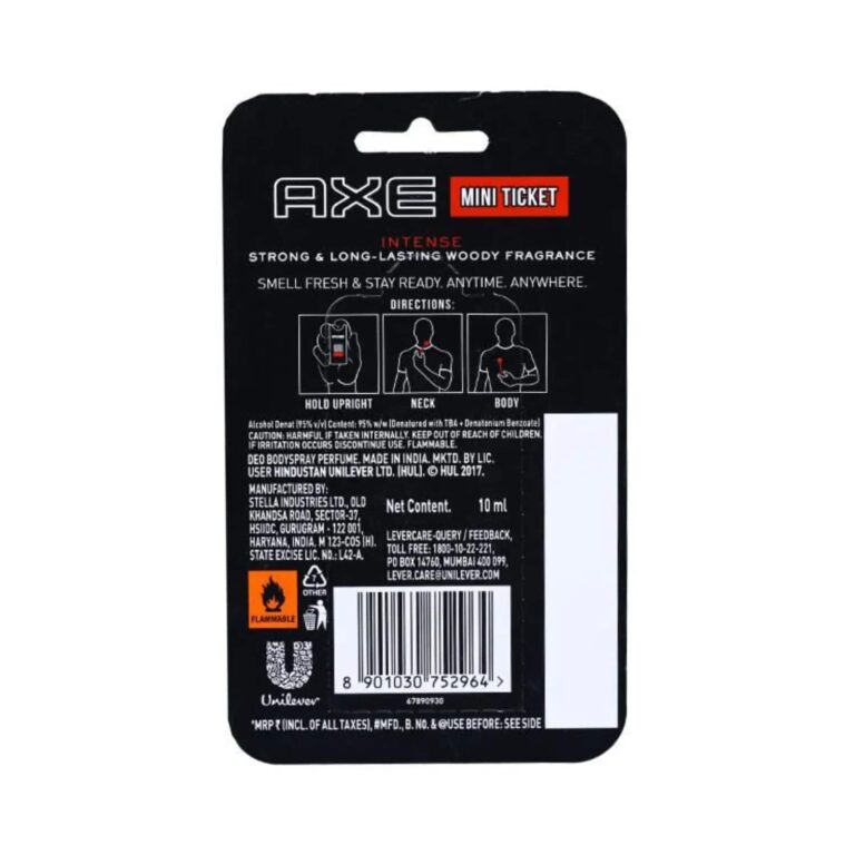 AXE Signature Intense Mini Ticket Pocket Deodorant For Men (10ml) - AXE