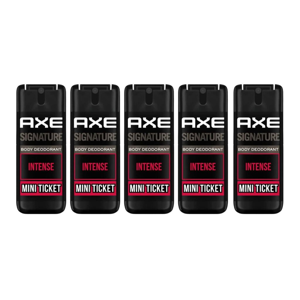 AXE Signature Mini Ticket Intense Pocket Deodorant For Men (10 ml) (Pack Of 5) - AXE
