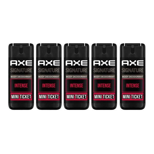 AXE Signature Mini Ticket Intense Pocket Deodorant For Men (10 ml) (Pack Of 5) - AXE