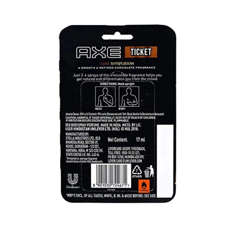 AXE Signature Ticket Dark Temptation Pocket Deodorant For Men (17ml) - AXE