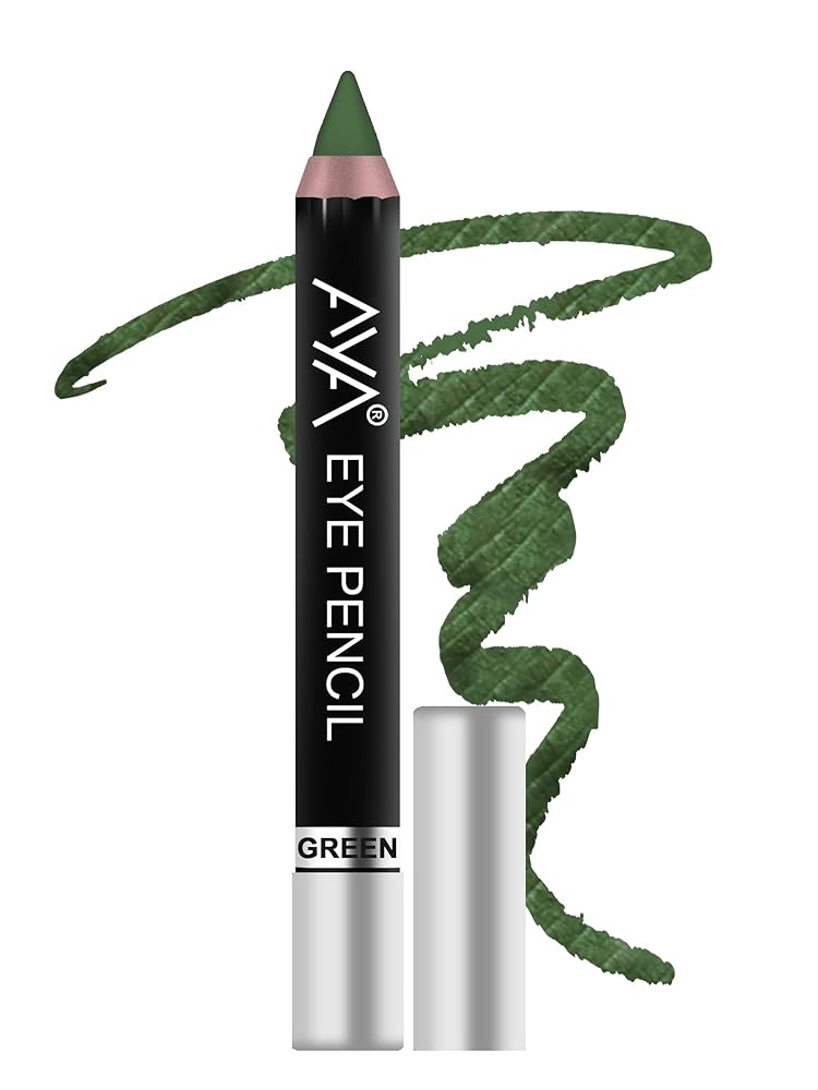 AYA Eye Pencil For Kajal/Eye Liner - Green 2.8g | Glides Smoothly | Creamy smooth formula | Light weight