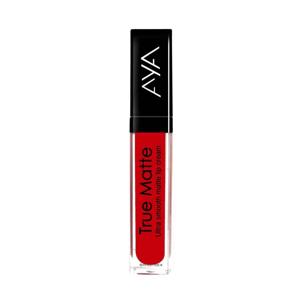 AYA True Matte Liquid Lipstick Ultra Smooth Matte Lip Cream - 02 Blood Red (6ml) - AYA