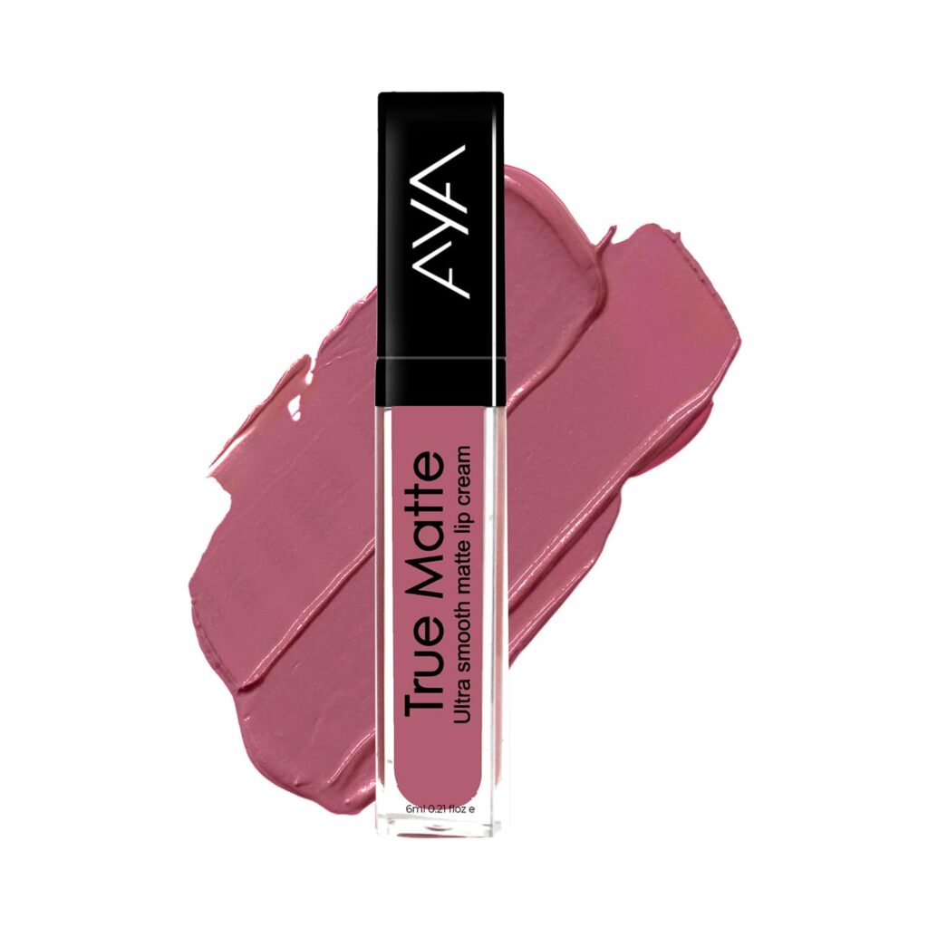 AYA True Matte Liquid Lipstick Ultra Smooth Matte Lip Cream - 06 Pink Nude (6ml) - AYA