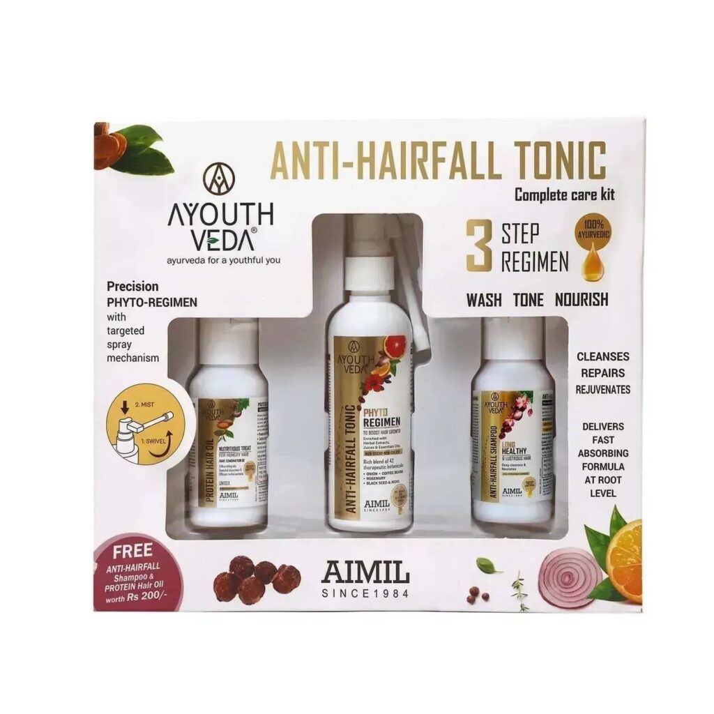 Ayouthveda Anti-Hairfall Tonic Complete Care Kit - (100ml) - Ayouthveda