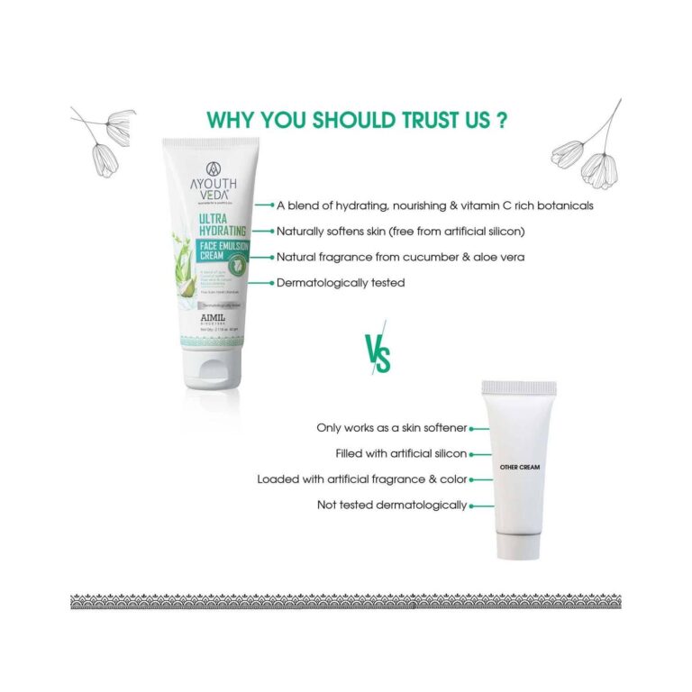 Ayouthveda Ultra Hydrating Face Emulsion Cream (60g) - Ayouthveda