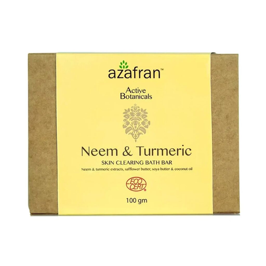 Azafran Active Botanicals Neem & Turmeric Skin Clear Bath Bar - (100g) - Azafran Active Botanicals