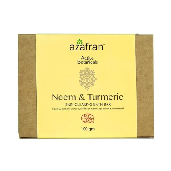 Azafran Active Botanicals Neem & Turmeric Skin Clear Bath Bar - (100g) - Azafran Active Botanicals