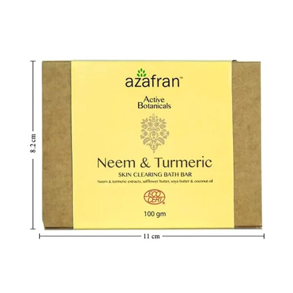 Azafran Active Botanicals Neem & Turmeric Skin Clear Bath Bar - (100g) - Azafran Active Botanicals