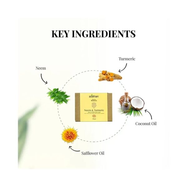 Azafran Active Botanicals Neem & Turmeric Skin Clear Bath Bar - (100g) - Azafran Active Botanicals