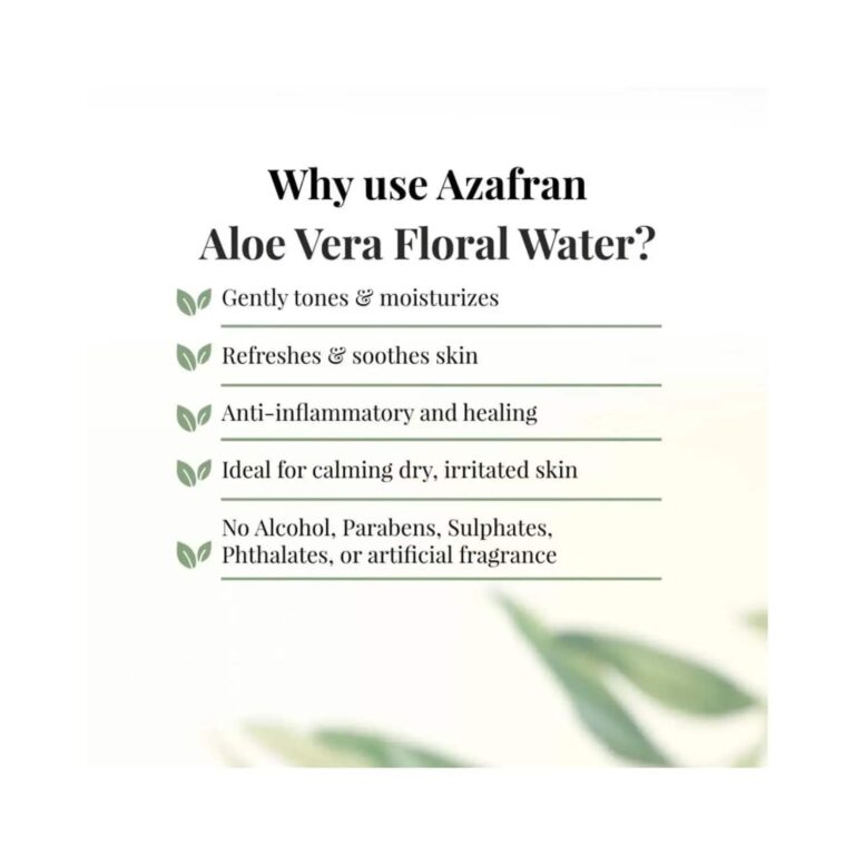 Azafran Actives Organic Aloe Vera Floral Water (200ml) - Azafran Actives