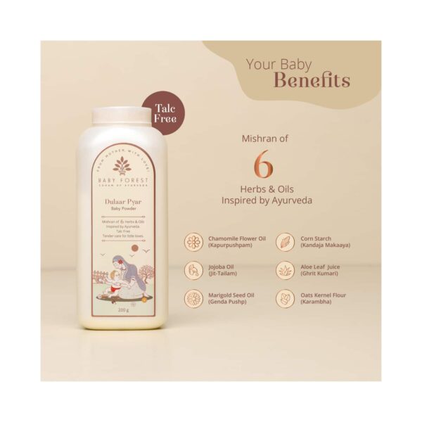 Baby Forest Dulaar Pyar Talc-Free Baby Powder (200 g) - Baby Forest