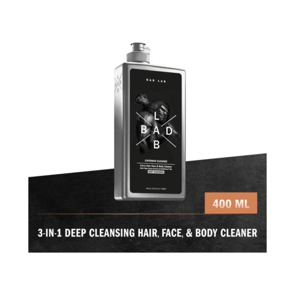 Bad Lab Caveman 3-In-1 Deep Cleansing Hair, Face And Body Cleaner (400ml) - Bad Lab