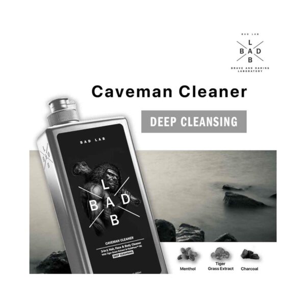 Bad Lab Caveman 3-In-1 Deep Cleansing Hair, Face And Body Cleaner (400ml) - Bad Lab