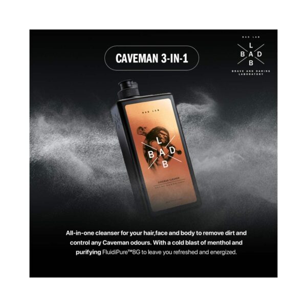 Bad Lab Caveman 3-In-1 Hair, Face And Body Cleaner (400ml) - Bad Lab