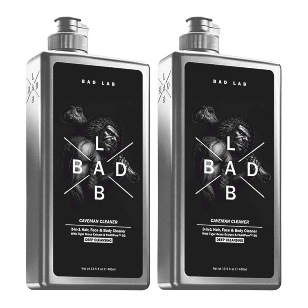 Bad Lab Caveman Cleaner 3-In-1 Hair, Face, Body Cleaner Deep Cleansing (400 ml) (Pack Of 2) - Bad Lab