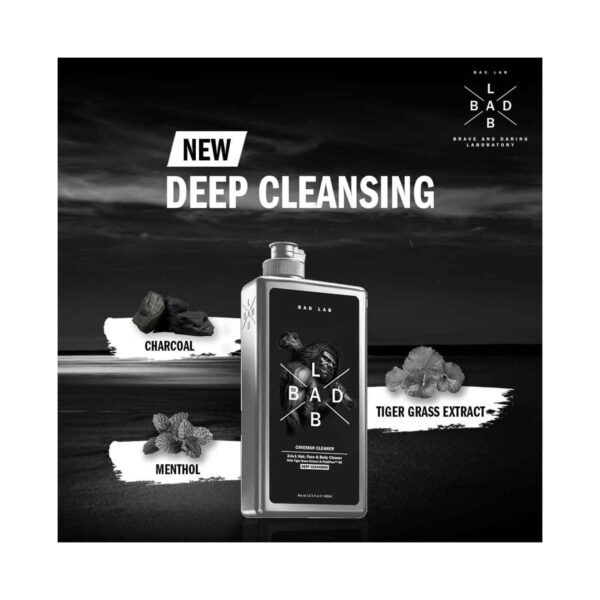 Bad Lab Caveman Cleaner 3-In-1 Hair, Face, Body Cleaner Deep Cleansing (400 ml) (Pack Of 2) - Bad Lab