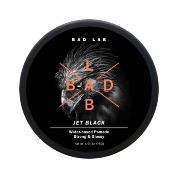 Bad Lab Jet Black Strong & Glossy Water-Based Pomade (40g) - Bad Lab