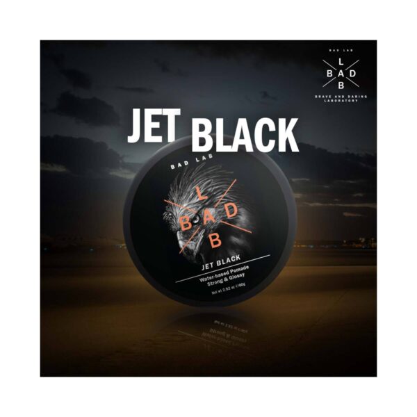 Bad Lab Jet Black Strong & Glossy Water-Based Pomade (40g) - Bad Lab