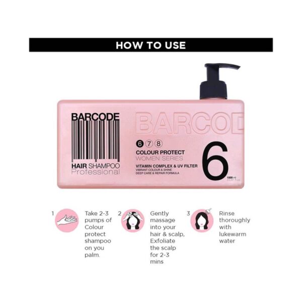 Barcode Professional Color Protect Hair Shampoo - BCSH004 (1000 ml) - Barcode Professional