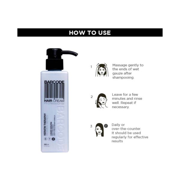 Barcode Professional Keratin Therapy Hair Cream - BCHC006 (200 ml) - Barcode Professional