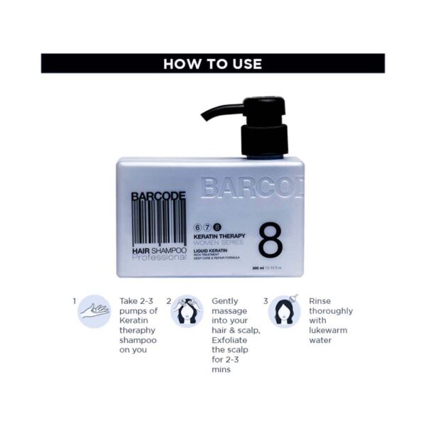 Barcode Professional Keratin Therapy Hair Shampoo - BCSH006 (300 ml) - Barcode Professional
