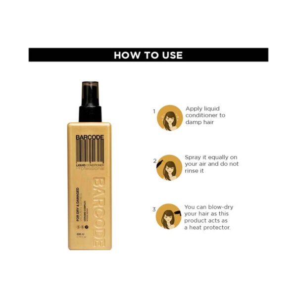 Barcode Professional Liquid Conditioner For Dry & Damaged Hair - BCLC004 (200 ml) - Barcode Professional