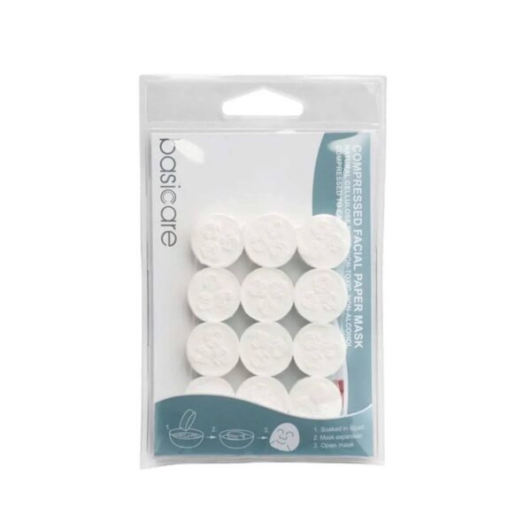 Basicare Compressed Facial Paper Mask - (12 Pcs) - Basicare