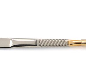 Basicare Stainless Steel Gold Precision Ground Slant Tip Tweezer For Women And Men.Tweezer For Ingrown Hair, Plucking Daily Beauty Tool.