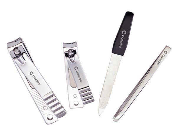Basicare The Starter Set 4Pcs - Nail Clipper Toe Nail Clipper, Nail File & Tweezer