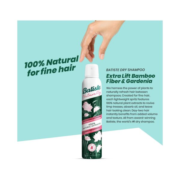 Batiste Naturally Bamboo Fiber & Gardenia Dry Shampoo (200ml) - Batiste
