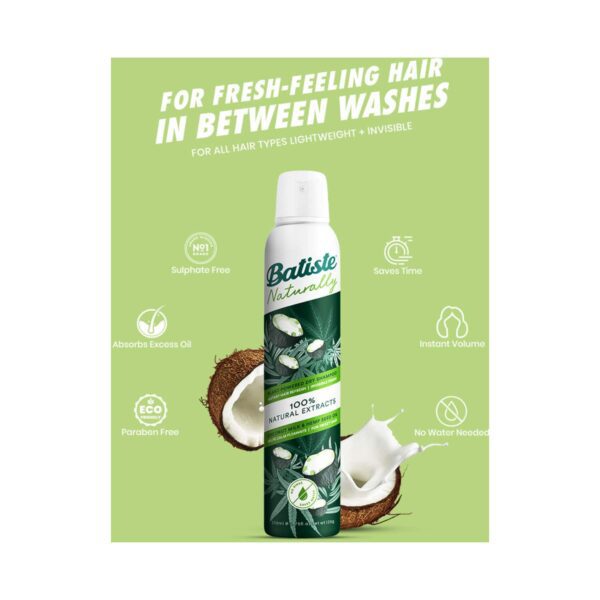 Batiste Naturally Coconut Milk & Hemp Dry Shampoo (200ml) - Batiste