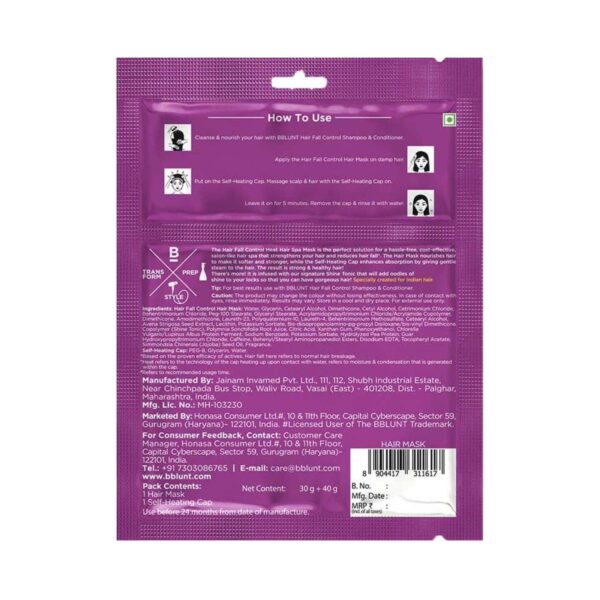BBlunt Hair Fall Control Heat Hair Spa Mask (70 g) - BBlunt