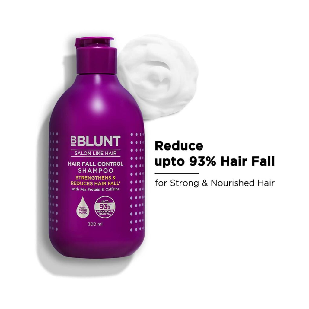 BBlunt Hair Fall Control Shampoo With Pea Protein & Caffeine For Stronger Hair (300ml) - BBlunt