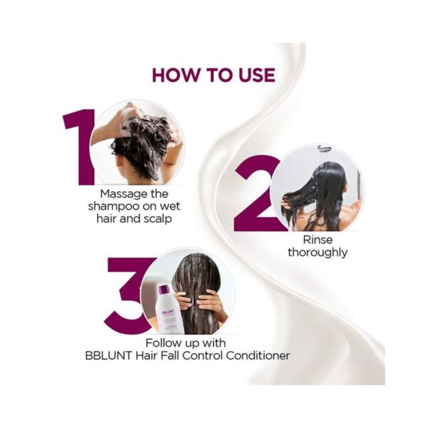 BBlunt Hair Fall Control Shampoo With Pea Protein & Caffeine For Stronger Hair (300ml) - BBlunt