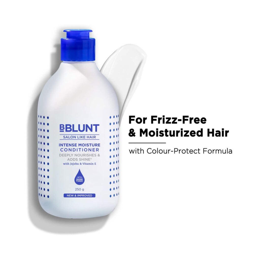 BBlunt Intense Moisture Conditioner With Vitamin E & Jojoba For Dry & Frizzy Hair (250g) - BBlunt