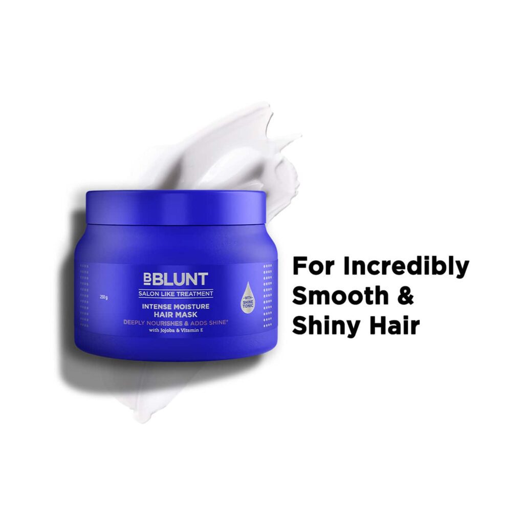 BBlunt Intense Moisture Hair Mask With Jojoba Oil & Vitamin E For Nourished & Shiny Hair (250g) - BBlunt