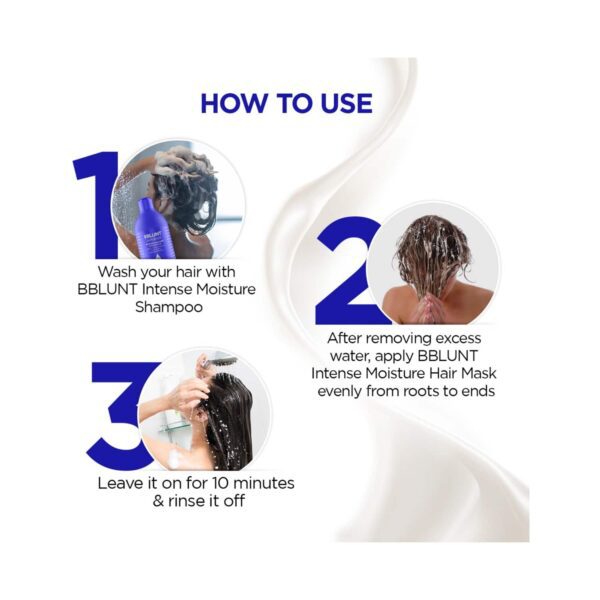 BBlunt Intense Moisture Hair Mask With Jojoba Oil & Vitamin E For Nourished & Shiny Hair (250g) - BBlunt