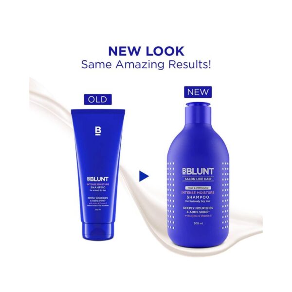 BBlunt Intense Moisture Shampoo With Jojoba And Vitamin E For Dry & Frizzy Hair (300ml) - BBlunt