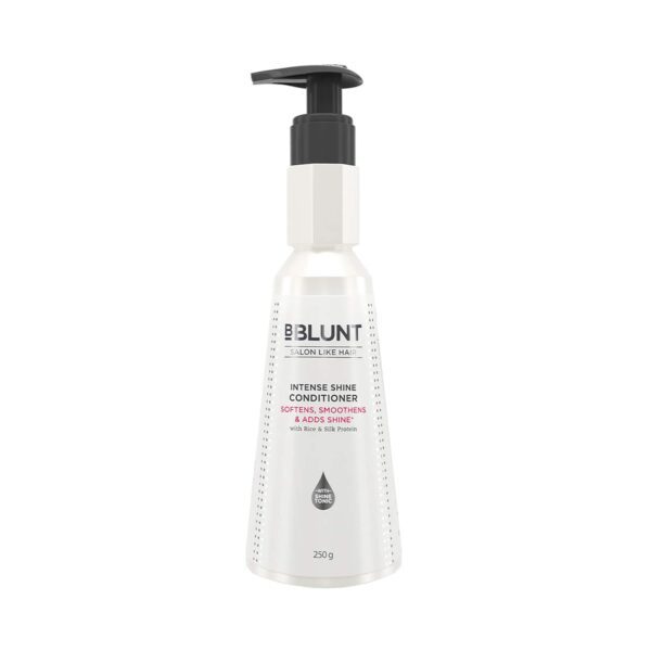 BBlunt Intense Shine Conditioner With Rice & Silk Protein For Softer & Shinier Hair (250g) - BBlunt