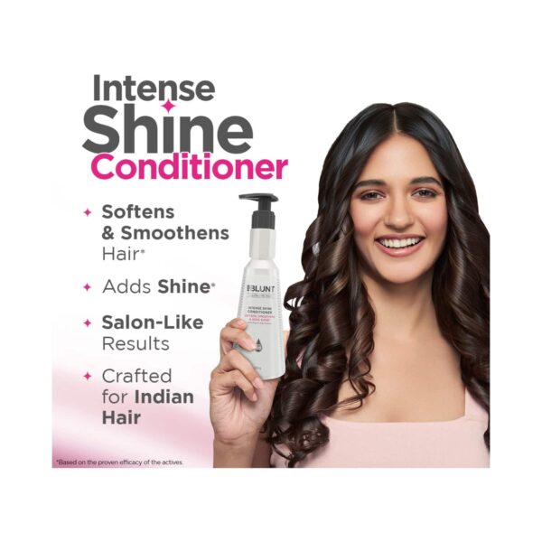 BBlunt Intense Shine Conditioner With Rice & Silk Protein For Softer & Shinier Hair (250g) - BBlunt