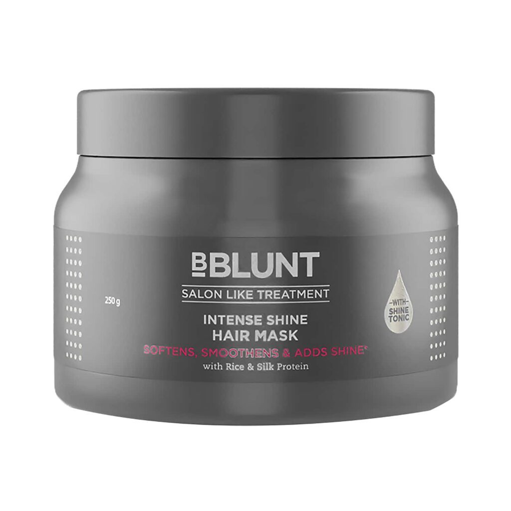 BBlunt Intense Shine Hair Mask With Rice & Silk Protein For Softer & Shinier Hair (250g) - BBlunt