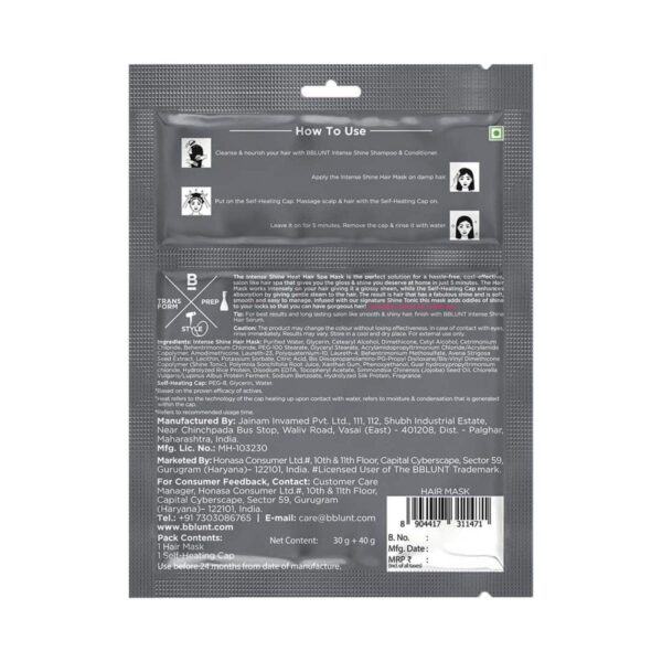 BBlunt Intense Shine Heat Spa Mask Pack of 2 - BBlunt