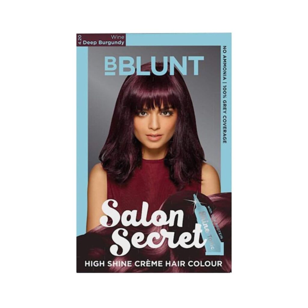 BBlunt Salon Secret High Shine Cream Hair Color - 4.20 Wine Deep Burgundy (100g+8ml) - BBlunt