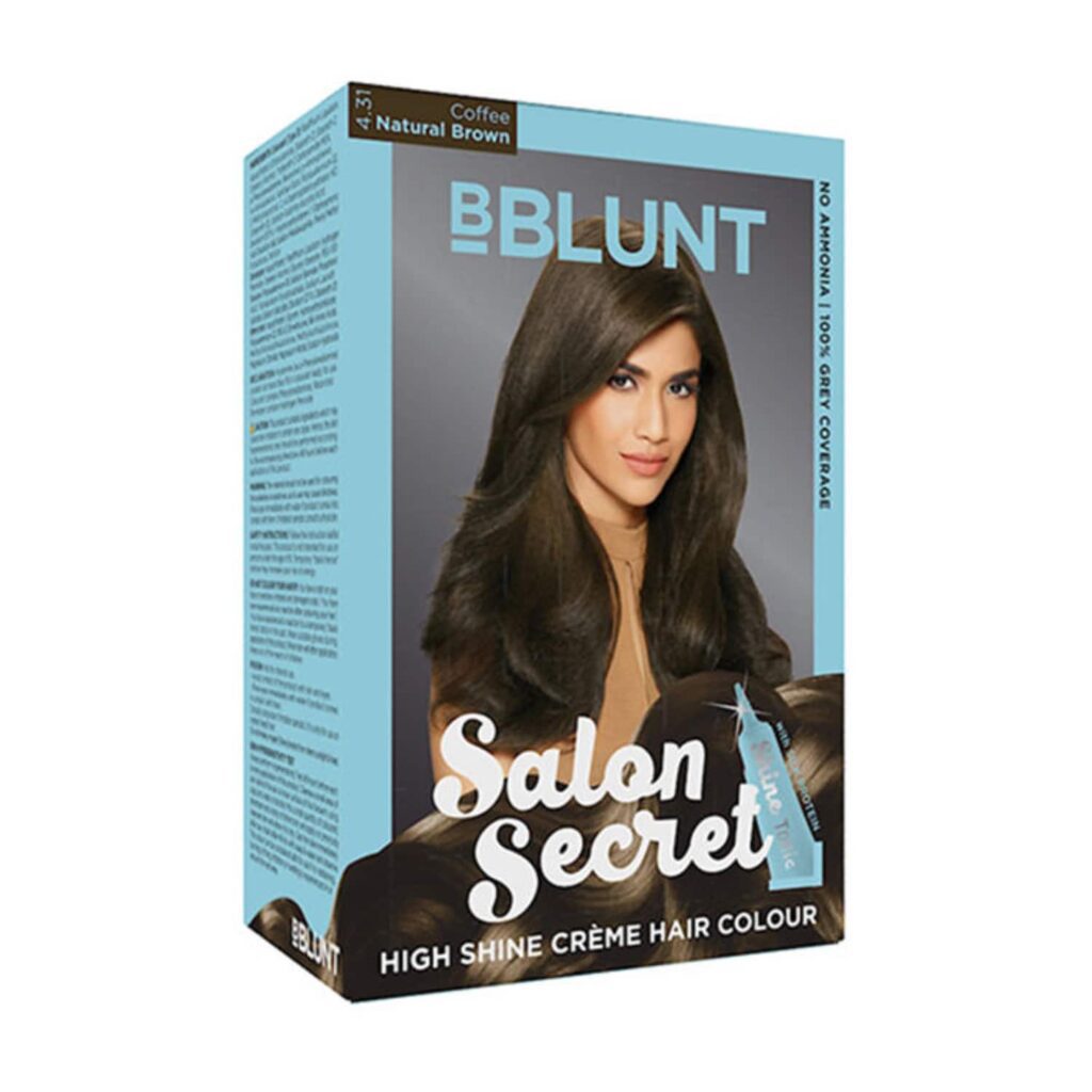 BBlunt Salon Secret High Shine Cream Hair Color - 4.31 Coffee Natural Brown (100g+8ml) - BBlunt
