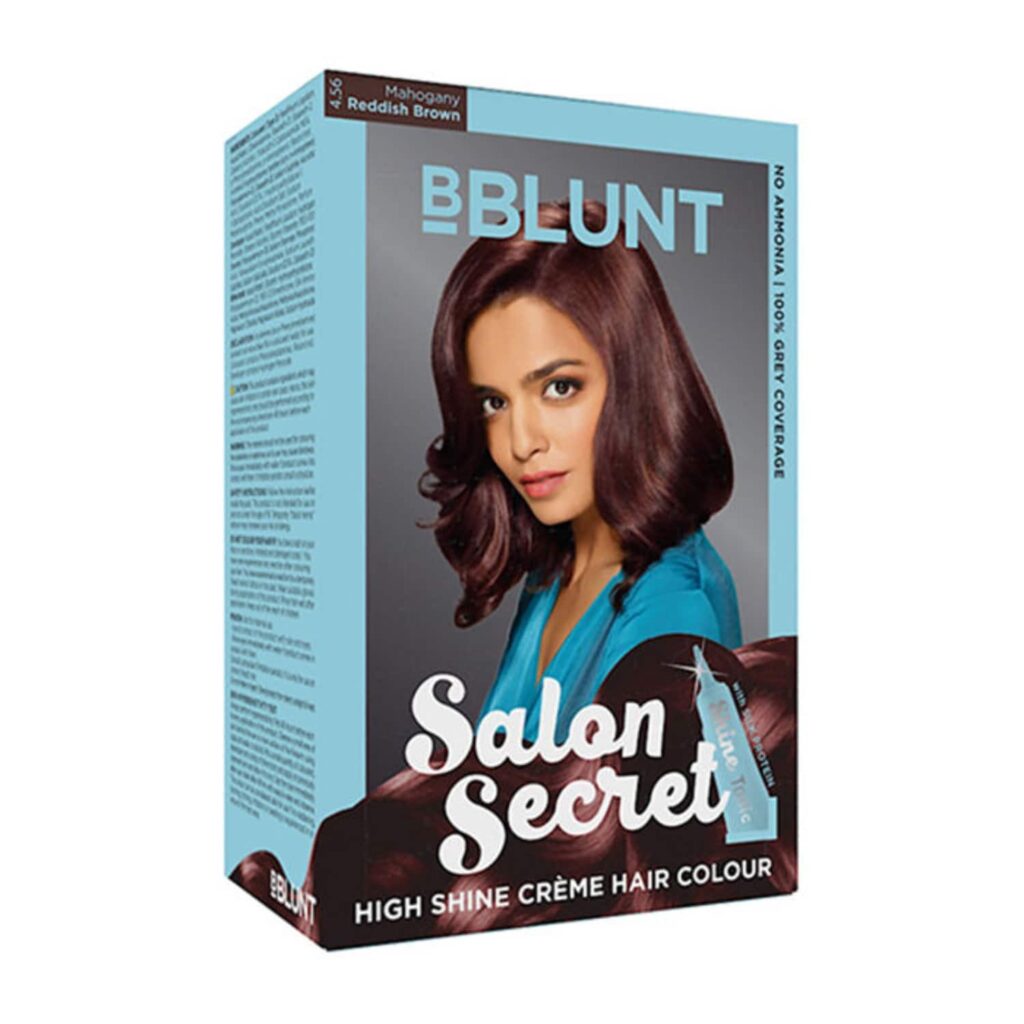 BBlunt Salon Secret High Shine Cream Hair Color - 4.56 Mahogany Reddish Brown (100g+8ml) - BBlunt