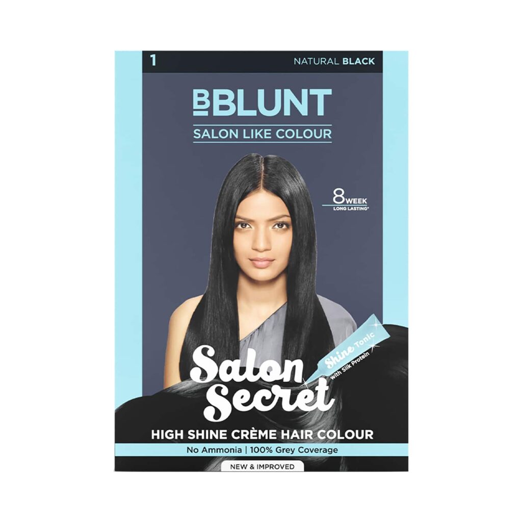BBlunt Salon Secret High Shine Creme Hair Color - 1 Natural Black (152ml) - BBlunt