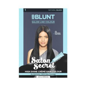 BBlunt Salon Secret High Shine Creme Hair Color - 1 Natural Black (152ml) - BBlunt
