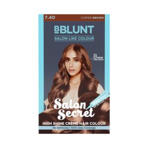 BBlunt Salon Secret High Shine Creme Hair Color - 7.40 Copper Brown (108ml) - BBlunt