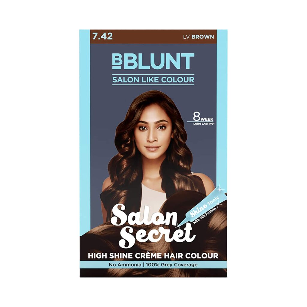 BBlunt Salon Secret High Shine Creme Hair Color - 7.42 LV Brown (108ml) - BBlunt