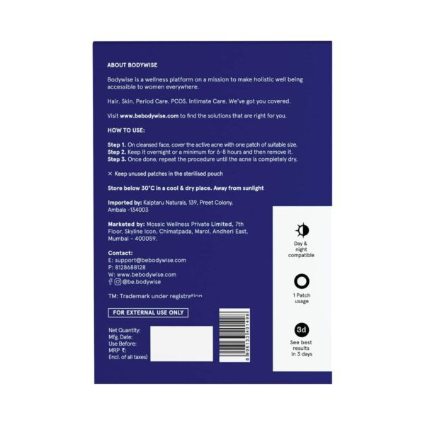 Be Bodywise Hydrocolloid Acne Patch For Instant Acne Treatment (24pcs) - Be Bodywise